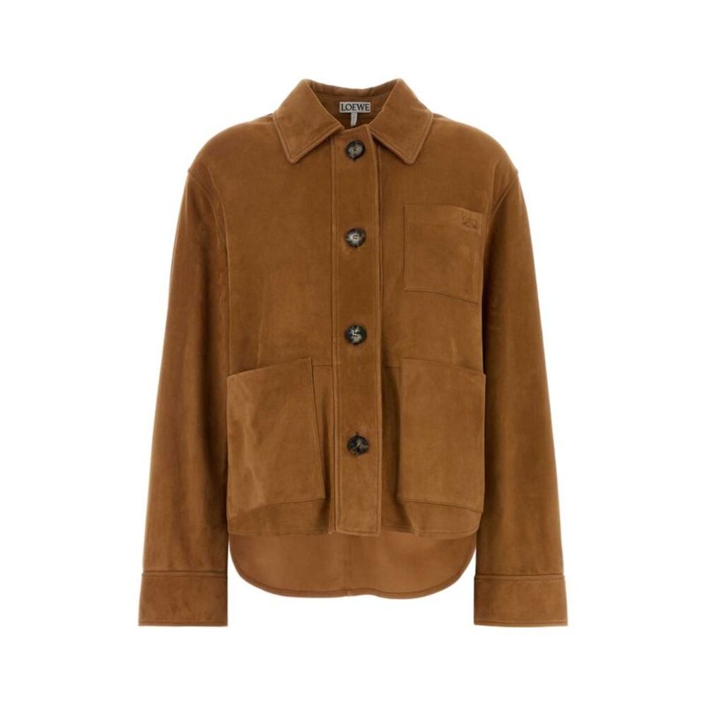 Loewe Women Caramel Suede Jacket